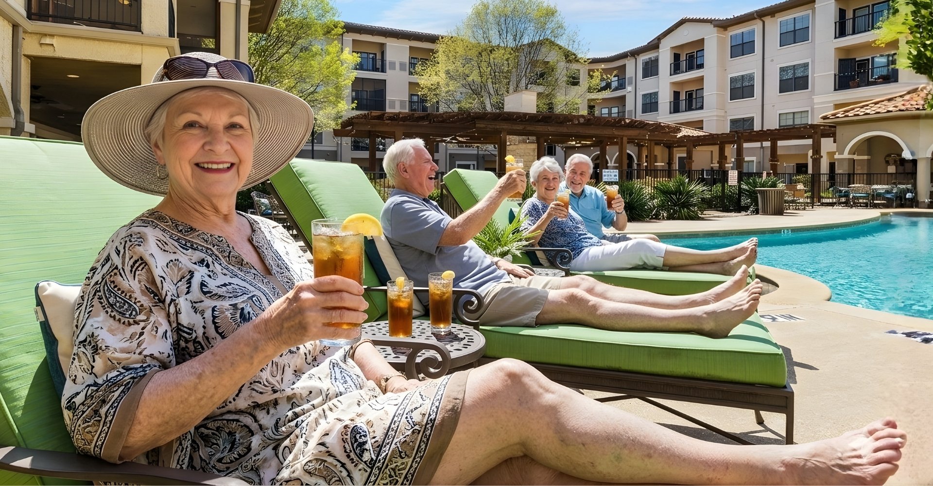 Plano group by the pool 1920